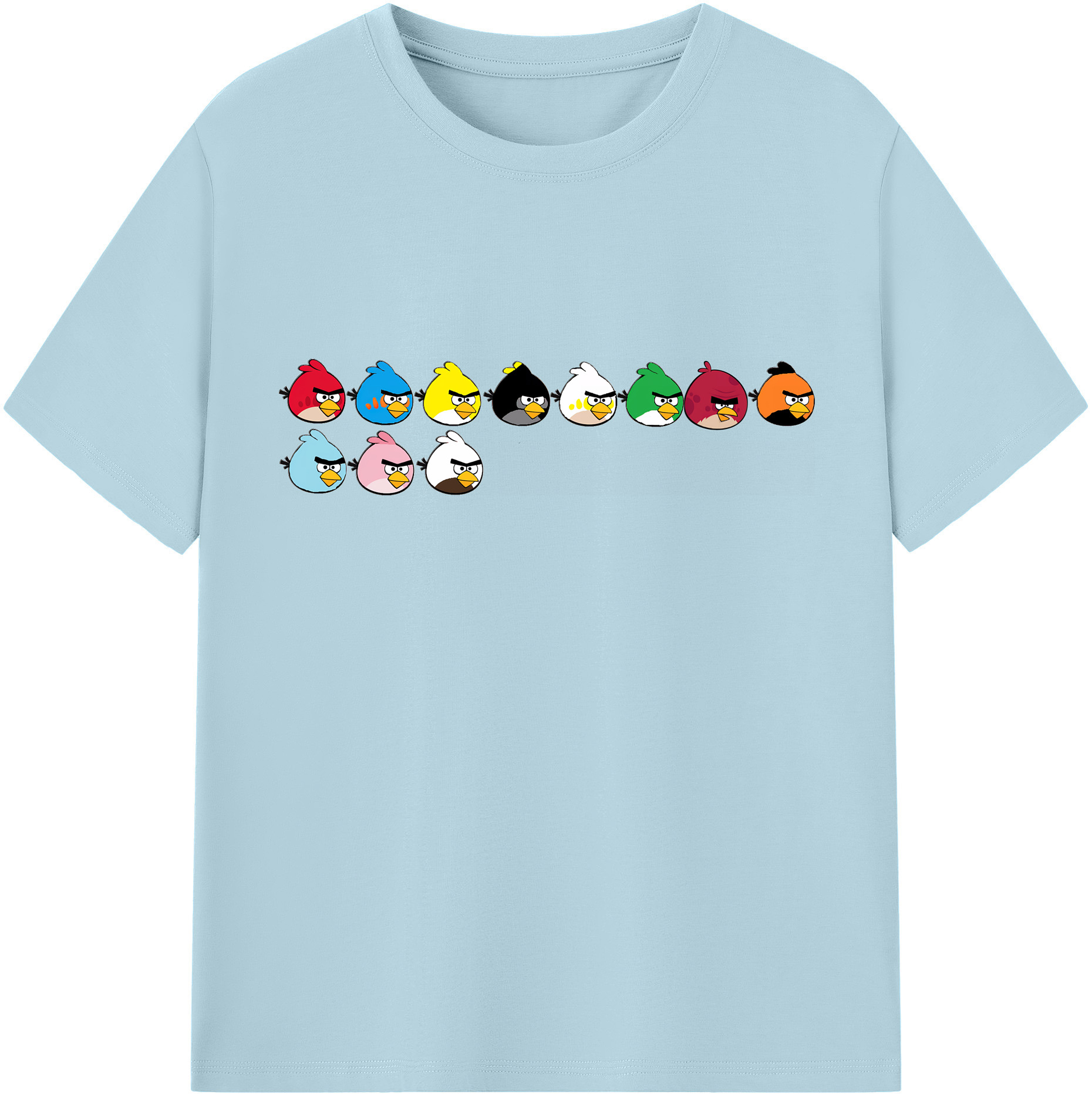 （画像用） Angry Birds アングリーバード 綿100％半袖Tシャツ（フロントプリント）
